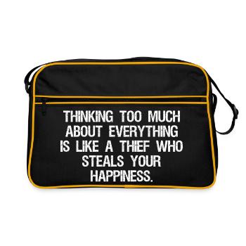 thinking too much about everything is like a thief - Retro Bag - black/gold - Front