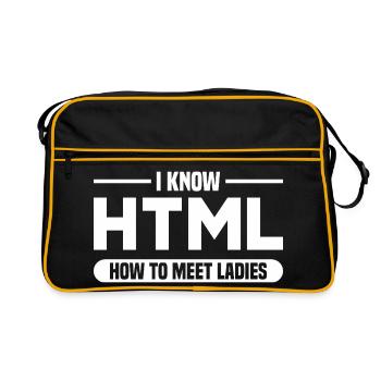 Programmation HTML d’humour disant - Sac Retro - noir/or - Devant