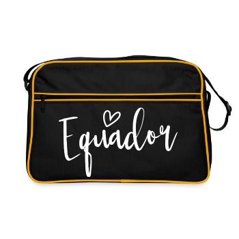 Ecuador Heart Women's Love Ecuador - Retro Bag - black/gold - Front