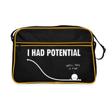 I Had Potential Curves Humor - Retro Bag - black/gold - Front