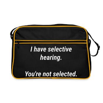 Selective Hearing Tee - Retro Bag - black/gold - Front