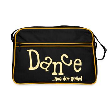 Tanzsprüche Tanzen Reihe - Retro Tasche - Schwarz/Gold - Vorne