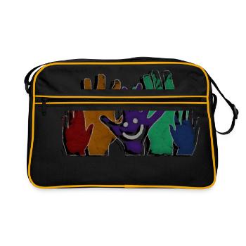 BONJOUR mains - style grunge - Sac Retro - noir/or - Devant