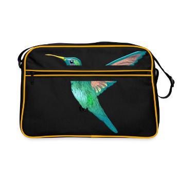 Hummingbird Smallest Bird in the World Bee Elf Nectar - Retro Bag - black/gold - Front
