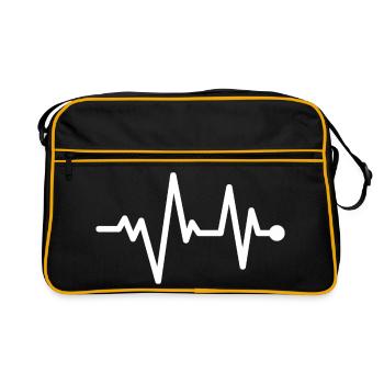 Heartbeat Pulseline Design - Retro Bag - black/gold - Front