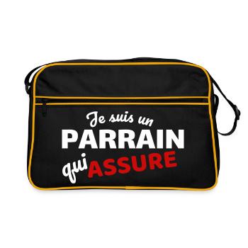 Je suis un Parrain qui Assure - Sac Retro - noir/or - Devant