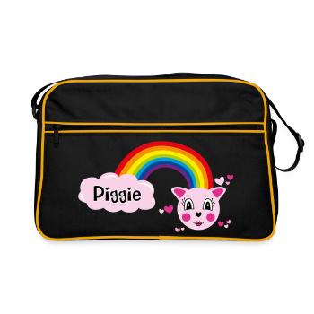 Piggie mimi par Helfspawn - Sac Retro - noir/or - Devant