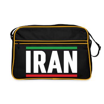 Iran Drapeau Typographie Forte - Sac Retro - noir/or - Devant
