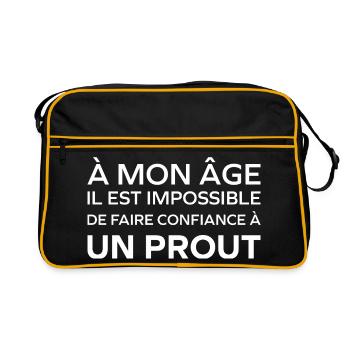 Age and Confidence: Prout Humour - Retro Bag - black/gold - Front