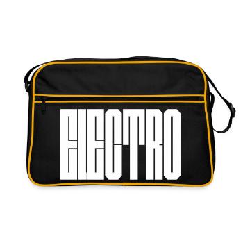 Monochrome vertikale Glyphen - Retro Tasche - Schwarz/Gold - Vorne