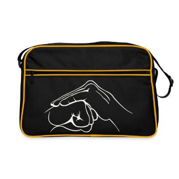 Hands Fist - Retro Bag - black/gold - Front