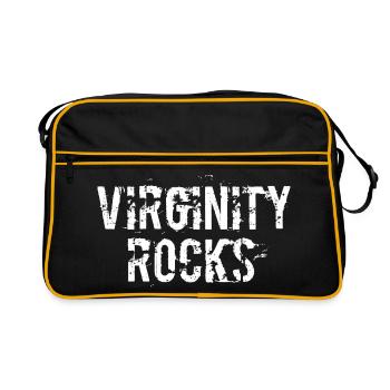 Jungfräulichkeit ist die einzige Bewegung, die rockt - Retro Tasche - Schwarz/Gold - Vorne