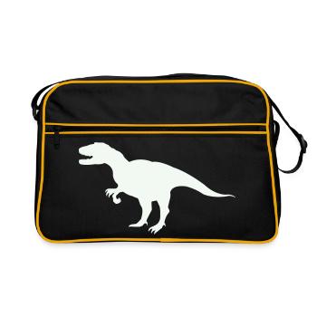T-Rex Silhouette im Retro-Look - Retro Tasche - Schwarz/Gold - Vorne