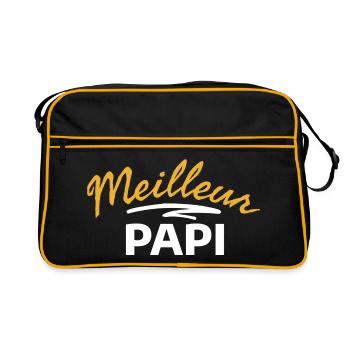 Design Papi avec Message Humoristique - Sac Retro - noir/or - Devant