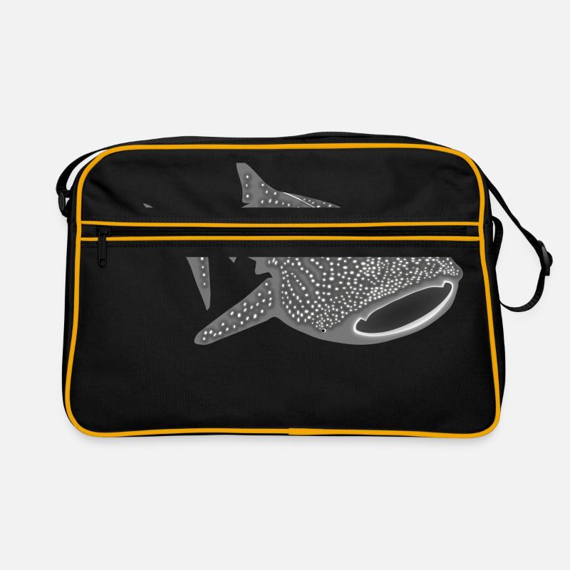 Requin-baleine baleine poisson requin plongée - Sac Retro - noir/or