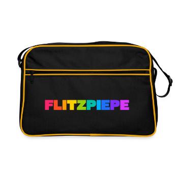 Flitzpiepe - Retro Tasche - Schwarz/Gold - Vorne