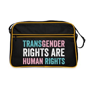 Mois de la fierté LGBTQ - Les droits des transgenres sont humains - Sac Retro - noir/or - Devant