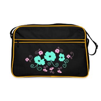 La magie des fleurs de pastel - Sac Retro - noir/or - Devant