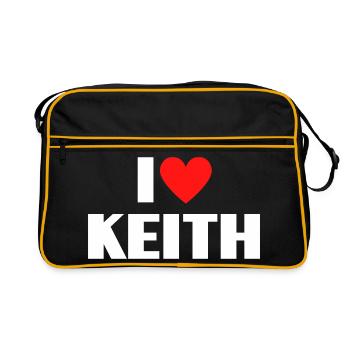 J'adore Keith Red Heart, fan du nom romantique - Sac Retro - noir/or - Devant