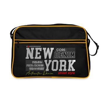 New York Street Style Denim Design - Sac Retro - noir/or - Devant