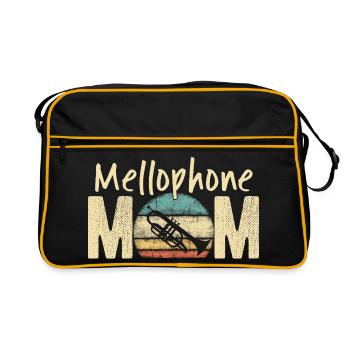 Mellophone Mom Retro Vintage Marching Band Design - Retro Bag - black/gold - Front