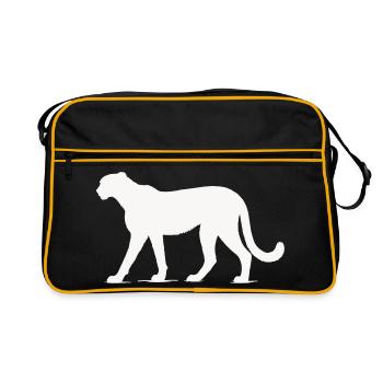 Gepard Tier  - Retro Tasche - Schwarz/Gold - Vorne