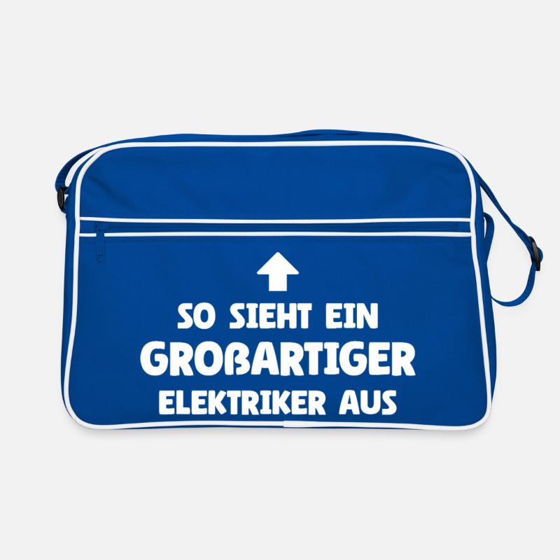So sieht ein großartiger Elektriker aus Retro Tasche