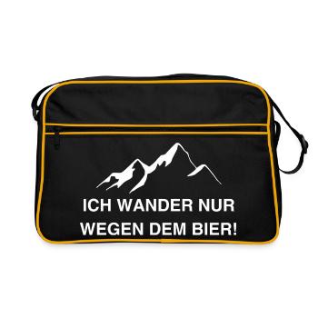 Je ne fais de randonnée que pour la bière ! - Sac Retro - noir/or - Devant