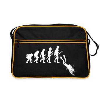 Taucher Evolution - Tauchen - Retro Tasche - Schwarz/Gold - Vorne