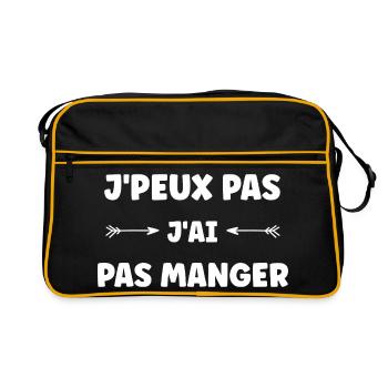 J'peux pas j'ai pas mangé - Sac Retro - noir/or - Devant