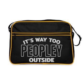 Citation drôle beaucoup trop humaine à l’extérieur - Sac Retro - noir/or - Devant