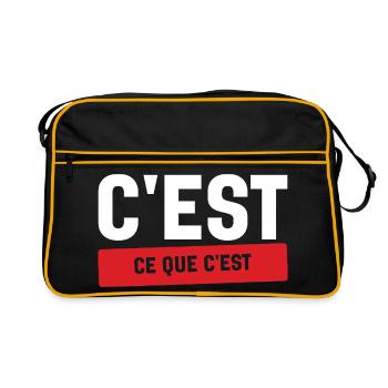 C'est Ce Que C'est Stoïque Humour Français - Sac Retro - noir/or - Devant