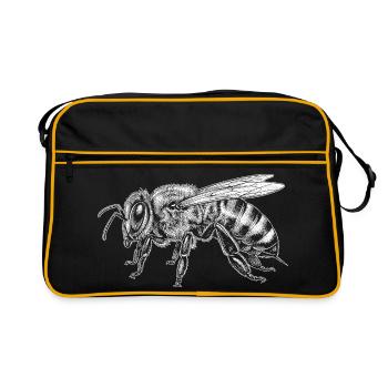 Honigbiene - Retro Tasche - Schwarz/Gold - Vorne