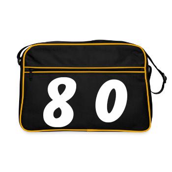 80. 80 ANS. 80e ANNIVERSAIRE. ANNIVERSAIRE 80 ANS. - Sac Retro - noir/or - Devant