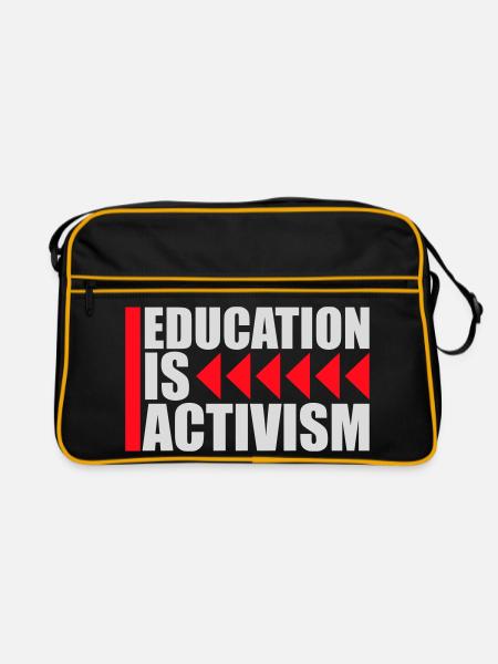 Education Is Activism Bildung Aktivismus Statement - Retro Bag - black/gold - Front