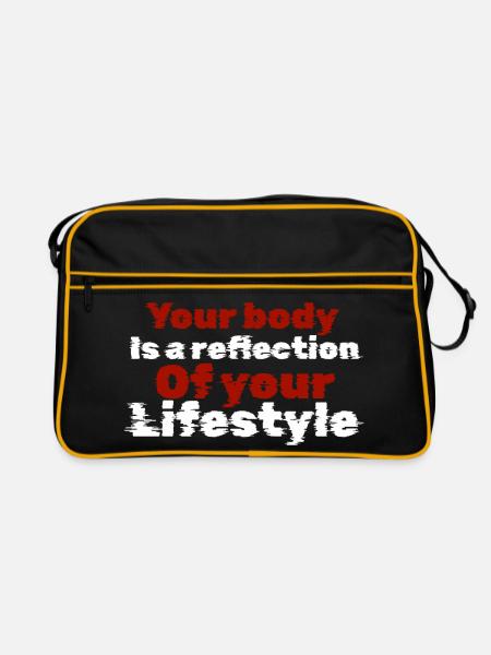 Körperreflexion Ihres Lebensstils - Retro Tasche - Schwarz/Gold