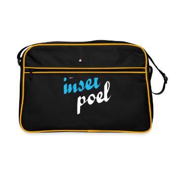 Insel Poel mit Leuchtturm Timmendorf - Retro Tasche - Schwarz/Gold - Vorne