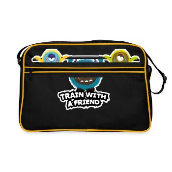 Work out with a friend - Retro Bag - black/gold - Front