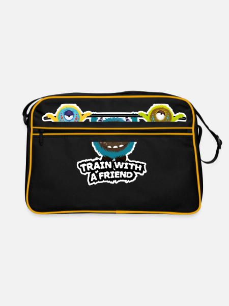 Travailler avec un ami - Sac Retro - noir/or - Devant