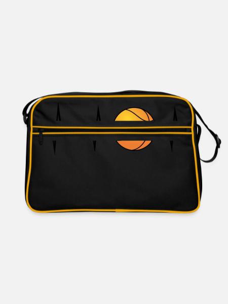 Mon cœur bat pour le basket - Sac Retro - noir/or - Devant