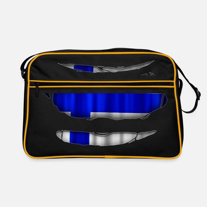 Finland flag torn 017 Retro Bag