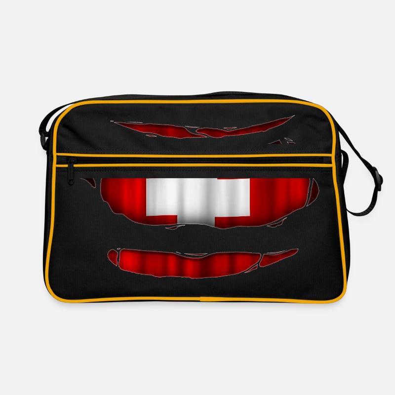 Switzerland flag torn 017 Retro Bag