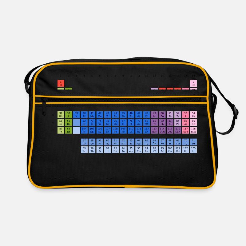 Tableau périodique des éléments (PSE) Tableau - Sac Retro - noir/or