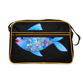 Les poissons gras - Sac Retro - noir/or - Devant