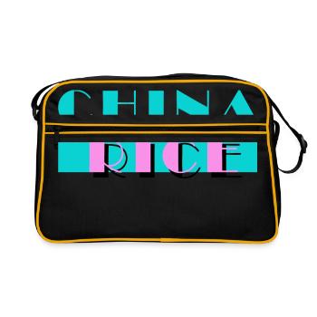 RIZ DE CHINE, motif amusant - Sac Retro - noir/or - Devant