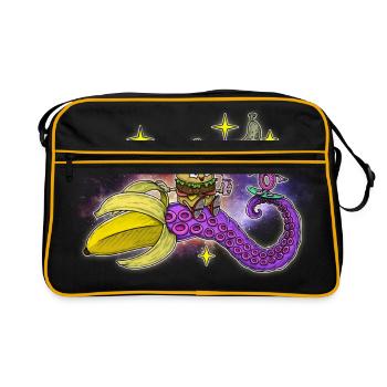 Space Banana - Retro Tasche - Schwarz/Gold - Vorne