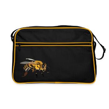 Honigbiene - Retro Tasche - Schwarz/Gold - Vorne