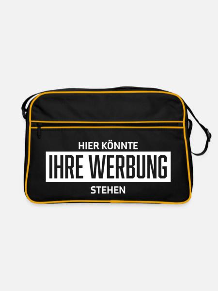 Hier könnte ihre Werbung stehen - Retro Tasche - Schwarz/Gold - Vorne