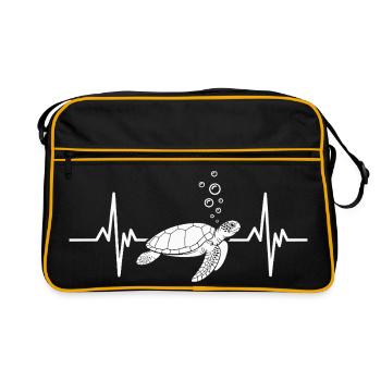 Conception de tortue sous-marine - Sac Retro - noir/or - Devant