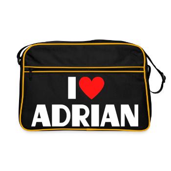 I love Adrian Red Heart Romantic Name Fan - Retro Bag - black/gold - Front